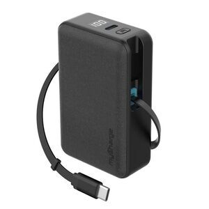 Open Box - MyCharge -  5000mAh 30W RetractaCharger + Power Bank  Black